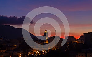 Colors of Sunset in Tetouan city and a mosque