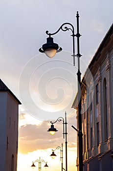 The colors of the twilight in city, Sibiu,Romania