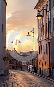 The colors of the twilight in city, Sibiu,Romania