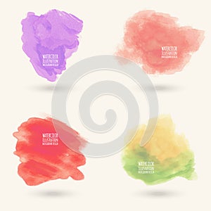 Colors watercolor paint stains vector backgrounds