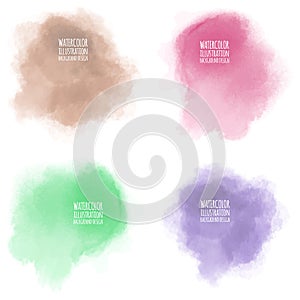 Colors watercolor paint stains vector backgrounds