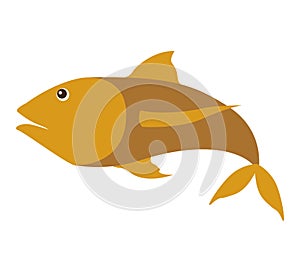 Colorufl silhouette with sea fish yellow