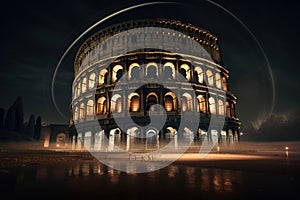 the colossal building of italy in the night