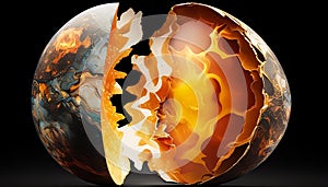 Colossal Egg Impact: Earth\'s Collision, Made with Generative AI