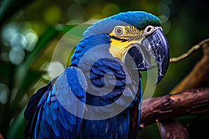 Colossal Hyacinth macaw bird. Generate Ai