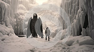 Colossal Ice Bird Monster: Atmospheric Landscape By Anka Zhuravleva