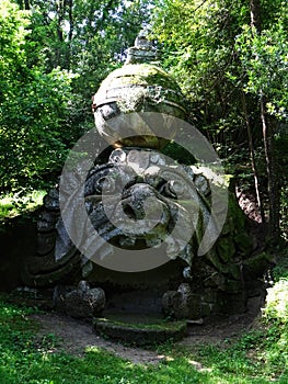 Colossal statue in the forest of Bomarzo. Italy photo