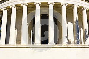 Colossal marble Ionic columns of the Jefferson Memorial, West Potomac Park, National Mall & Memorial Parks, Washington DC