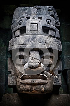 Colossal Olmec Head stone statue. Stone statue. Ancient monument. Intricate caving.