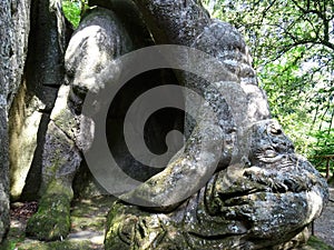 Colossal Statue of Hercules and Cauco. Bomarzo. Italy.