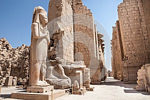 Colossal statue at karnak temple