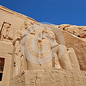 Colossal statues of Rameses II, Abu Simbel, Egypt