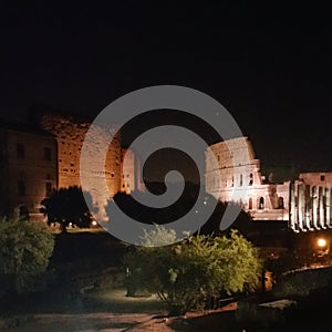 Colosseo at night in Rome, Italy