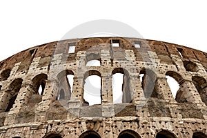 Colosseo of Rome isolated on white - Ancient coliseum in Italy