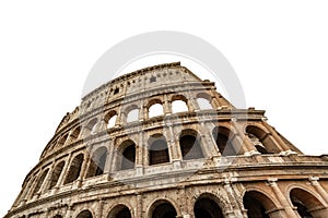 Colosseo of Rome isolated on white - Ancient coliseum in Italy