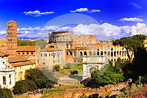 Colosseo - Top View of ancient Rome photo