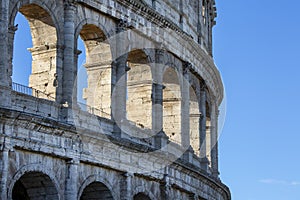 Colosseum, 1st century antique, oval amphitheatre in the centre of the city, Rome, Italy