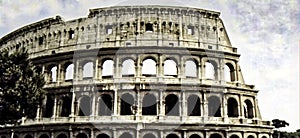 Colosseum, Amphitheater, Rome Italy, circa 1986 photo