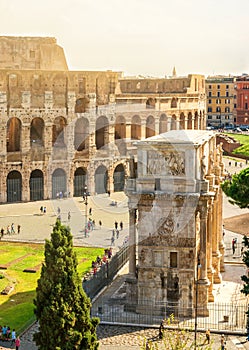 Colosseum and Arch of Constantine in Rome