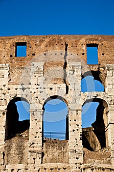 Colosseum with blue sky