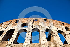 Colosseum with blue sky