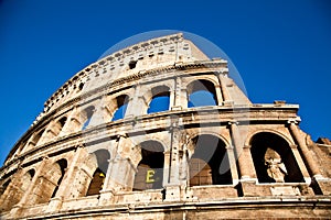 Colosseum with blue sky