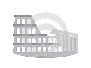 The Colosseum (Coliseum), also known as The Flavian Amphitheater, Rome, Italy. Stylized drawing.