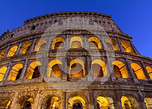 Colosseum Coliseum building at night, Rome, Italy