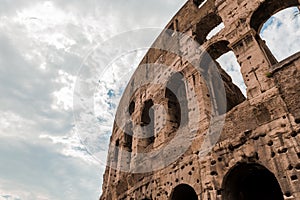 Colosseum or Coliseum at night known as the Flavian Amphitheatre photo