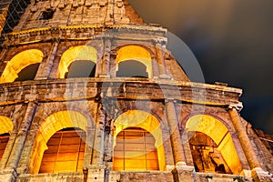 Colosseum (Coliseum) at night in Rome