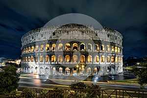 Colosseum (Coliseum) at night, Rome