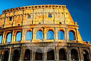 Colosseum (Coliseum) at sunset, Rome