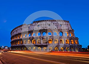 Colosseum with Light Trail, Rome