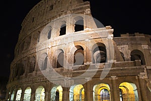 Colosseum at night in Rome