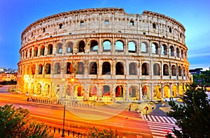 Colosseum at night in Rome