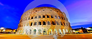 Colosseum at night in Rome