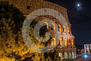 Colosseum at night in Rome - Italy