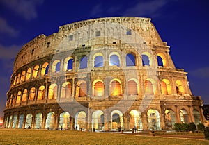 The Colosseum at night, Rome, Italy