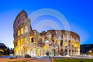 Colosseum at night in Rome, Italy