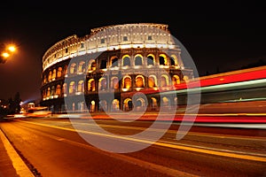 Colosseum at night in Rome, Italy