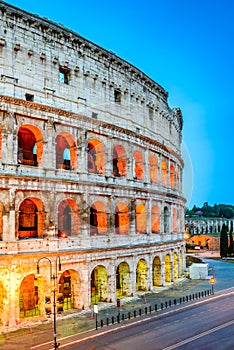 Colosseum in night, Rome, Italy