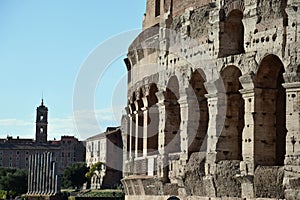 Colosseum and Roman Forum in the Background
