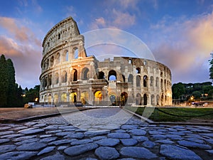 Colosseum in Rome at dusk