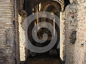 Colosseum Rome interior view at night