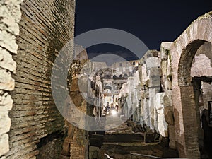 Colosseum Rome interior view at night