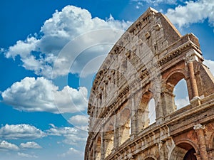 Colosseum Rome Italy blue clouds sky