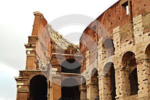 Colosseum in Rome, Italy, Europe. Rome is an ancient arena of gladiatorial combat. The Roman Colosseum is the most famous landmark