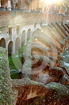 Colosseum Rome Italy interior detail