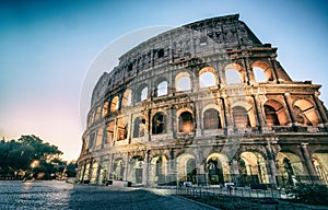 Colosseum in Rome, Italy at Night