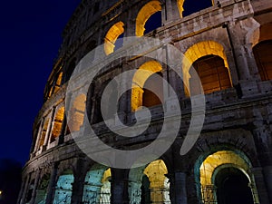 Colosseum in Rome Italy at Night Most. most popular and famous landmark